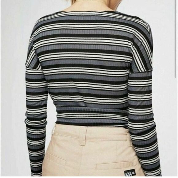 Free People Always With Me Striped Crop Top Size XS - Picture 2 of 6